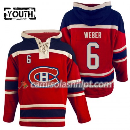 Camisola Montreal Canadiens Shea Weber 6 Vermelho Sawyer Hoodie - Criança